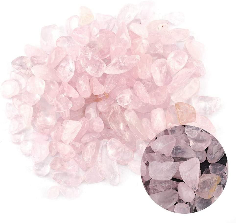 Small Crystal Tumbled Stone Chips Crushed Natural Crystal Quartz Pieces for Healing Home Fish Tank Flowerpot Decoration Pink