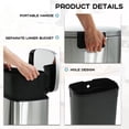 thumbnail image 4 of YRLLENSDAN,Kitchen Trash Can 13 Gallon,Kitchen Trash Can with Lid,Stainless Steel Trash Can,Simple Human Trash Can,with Foot Pedals,SS, 4 of 7