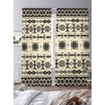 thumbnail image 3 of Black Khaki Boho Sheer Curtains 84 Inch Length 2 Panels Set Window Treatments, Vintage Ethnic Tribe Abstract Art Retro Rod Pocket Semi Curtains for Living Room/Bedroom/Kitchen Décor, 104"W x 84"L, 3 of 7