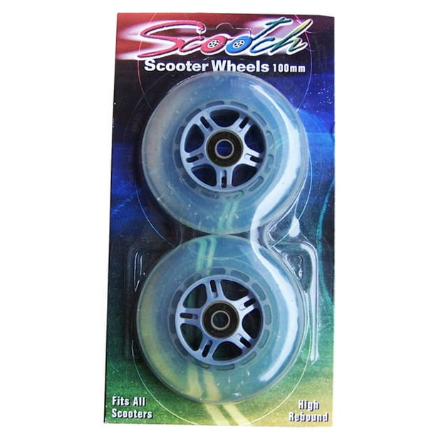 2 100mm CLEAR Replacement WHEELS for RAZOR SCOOTER