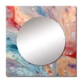 thumbnail image 2 of Designart "Luminous Liquids in Blue and Pink I" Abstract Square Mirror For Wall Decor - Large Blue Square Mirror Printed Wall Decor - Transitional Square Living Room Mirror, 2 of 5