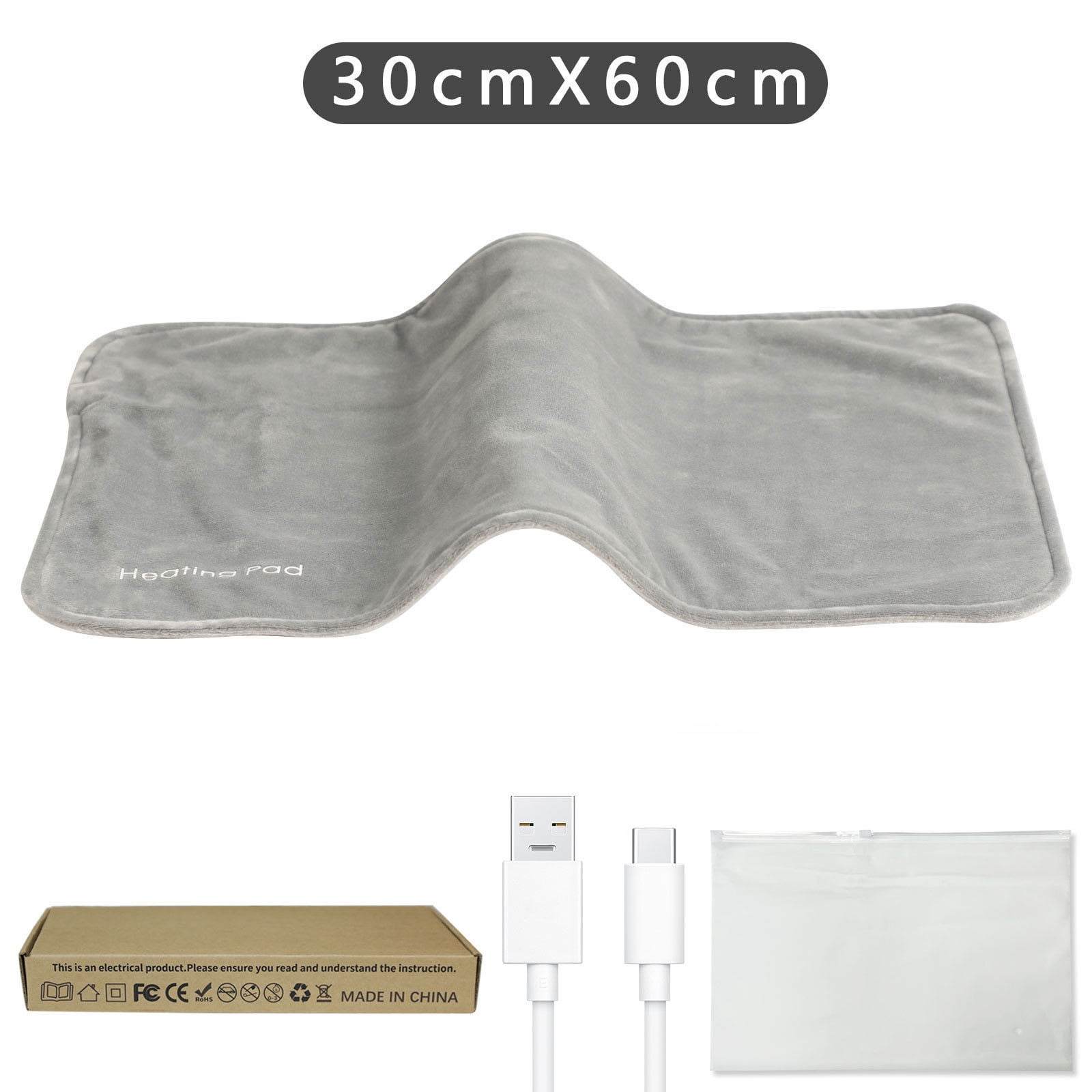 YHAICO Warm-up Blankets USB Heating Pad Blanket Made of Crystal Velvet Portable Winter Multiple Application Scenarios Heat Blanket 23.6x12 Inch Machine Washable