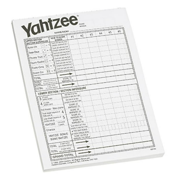 Hasbro Groupe de Jouets HG-06100 Yahtzee Score Pad