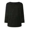 thumbnail image 5 of KIHOUT Women Solid Long Sleeve V-neck Blouse Pullover Tunic Tops Shirt, 5 of 8