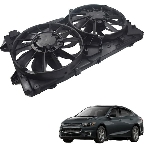 munirater 622850 Dual Fan Radiator Cooling Fan Assembly Replacement for 2013 2014 2015 2016 2017 Malibu/Impala 2.0L/2.5L GM3115249 20979495