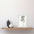 thumbnail image 2 of White Tiger Line Drawing Polygon Stripes Pattern Artwork Framed Wall Art Print A4, 2 of 4