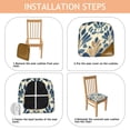 thumbnail image 4 of Blue and Beige Pioneer Flower Modern Art Seat Covers for Dining Room Chairs Set Of 4,Stretch Printed Washable Chair Seat Cover with Elastic Ties and Button,Removable Waterproof Couch Cushion Covers, 4 of 5