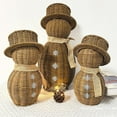 thumbnail image 2 of Guvpev Rattan Snowman, Wicker Christmas Decoration Snowman Plush Snowmans with Scarf for Home Garden, Vintage Winter Centerpiece Table Decor Gift Farmhouse for Party Home Kitchen Shelf（s）, 2 of 7