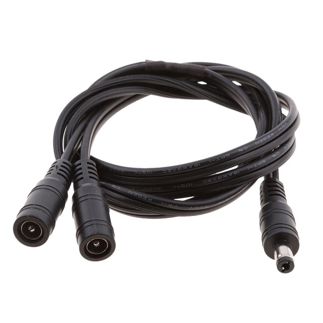 Fuente De Alimentación De CC 1 A 2 Separadores Masculinos 2.1 * 5.5mm Cable Flexible De 12V Yotijar 1 cable macho a 2 hembra