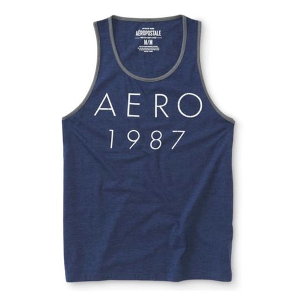 Aeropostale Mens AERO 1987 Tank Top, Azul, Mediano Aeropostale Camiseta sin mangas
