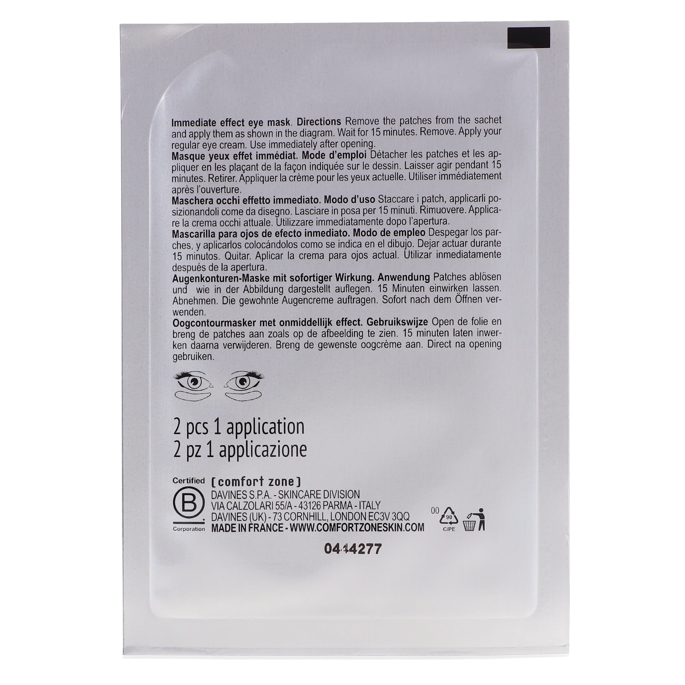 Comfort Zone Sublime Skin Eye Patch 6 Count