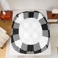 thumbnail image 5 of Homewish Black White Grid 3pcs Twin Sheet Sets For Kids Children Teens,Geometric Buffalo Twin Fitted Sheet,Minimalist Abstract Breathable Flat Sheet,Microfiber Bedroom Decor, 5 of 7