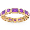 thumbnail image 2 of 5.00 Carat Sparkle Emerald Cut Amethyst Gemstone Engagement Eternity Band for Ladies Solid 14K Yellow Gold Size 4.5 by Diamond-Capitals, 2 of 8