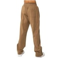 thumbnail image 3 of Diufon Cotton Wide Leg Sweatpants for Men Elastic Waist Drawstring Button Hem Loose Jogger Pants with Pockets, 3 of 5