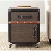 Safavieh Joel Rolling Chest, Black/Brown/Silver