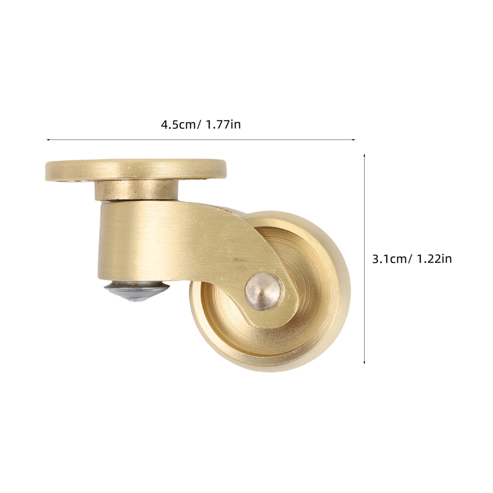 LOLIPPYY 2-Pack Metal Brass Swivel Caster Wheels Replacement for Office Chairs, Furniture, and Trolleys Smooth Rolling