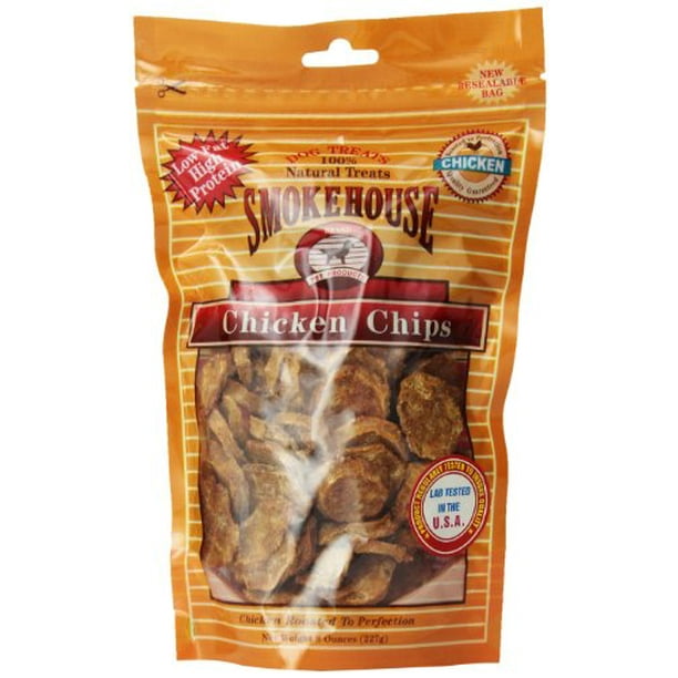 Smokehouse 100Percent Natural Chicken Chips Dog Treats, 8Ounce