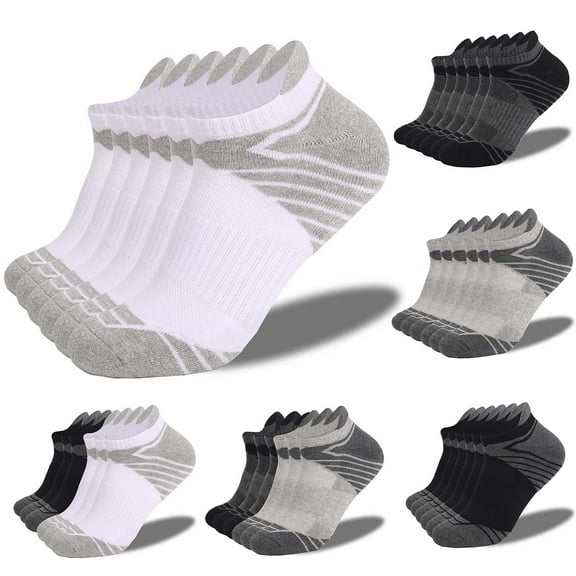 HAPIMO Winter Cotton Socks Warm Running Athletic Socks Ankle Socks 6 Pairs, Solid Color Socks Slipper Xmas Gifts for Women Men Sports Socks Breathable Black