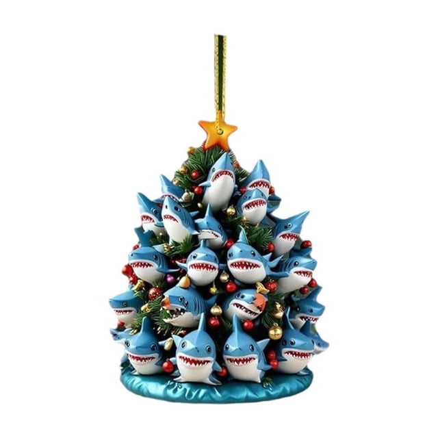 Adorno acrílico de árbol apilado | Adorno colgante plano para árbol de Navidad | Decoración navideña caprichosa para decorar tu hogar todo el año