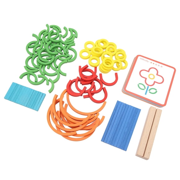Board Puzzle Toy, Glossy Edges Basswood Sticks Puzzle Board Toy 2D Pattern for Children for Gift