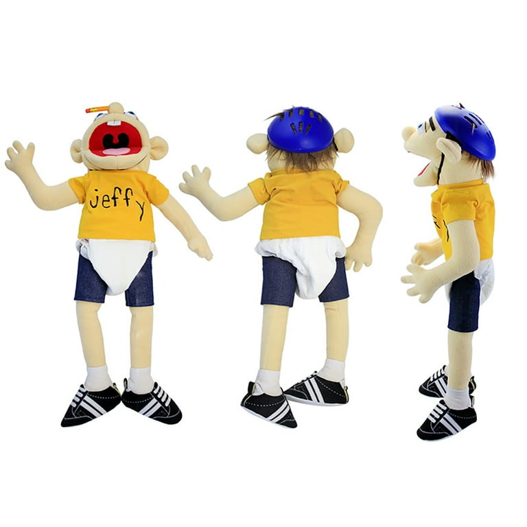 58cm Jeffy Plush Toy Cosplay Jeffy Hat Hand Puppet Game Stuffed