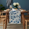 thumbnail image 2 of Blue Ombre Floral Table Runner - 36 Inch Long, Kitchen Dining Table Runner Dresser Scarves, Spring Elegant Flowers Beige Rustic Farmhouse Decor for Coffee Tables Wedding Party Banquet, 2 of 8