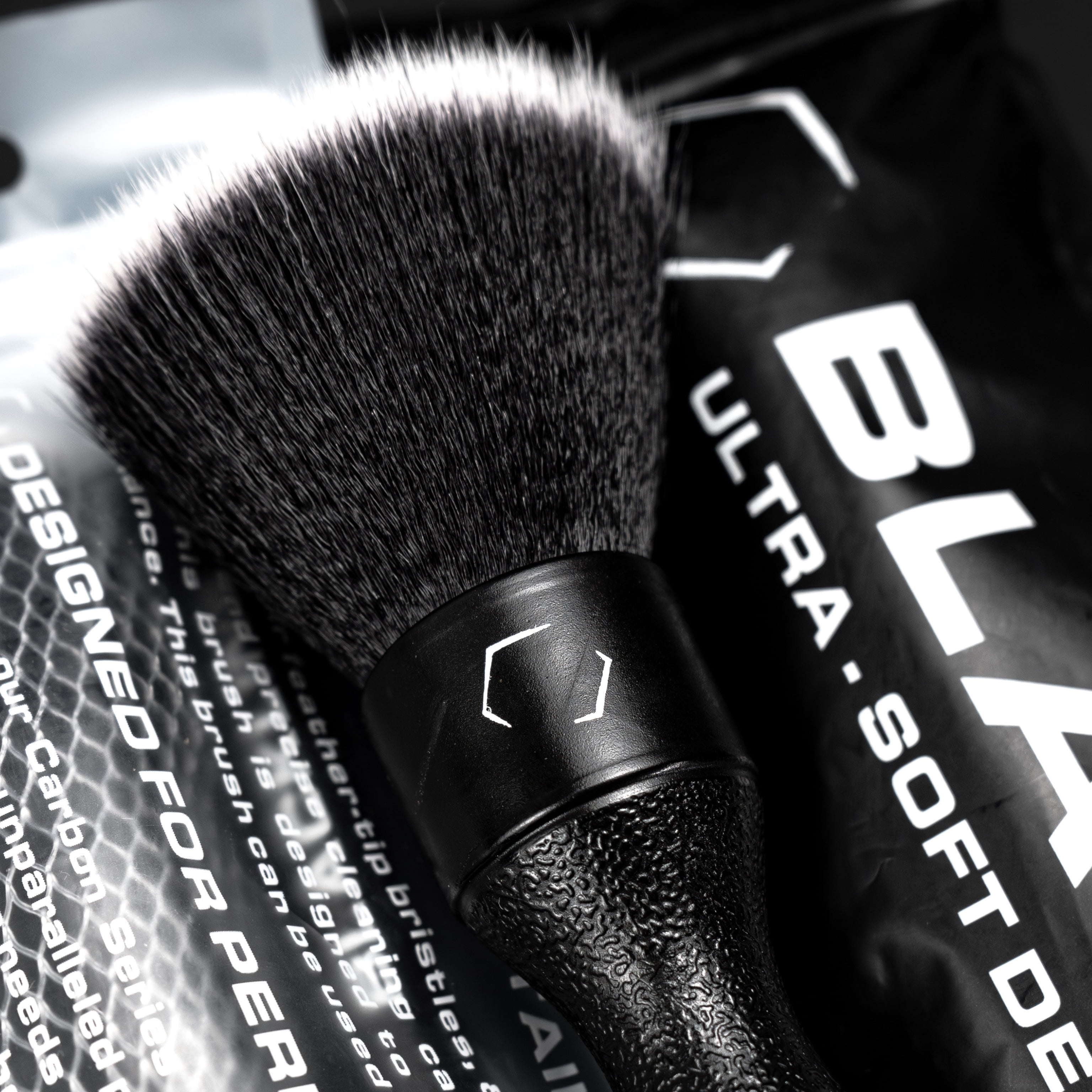 Blackline Car Detail Brushes- Luxury Car Detailing Brush Set for Interior and Exterior - Best Auto Detailing Brushes - Premium Car Detailing Brushes (Ultra Soft Bristles)