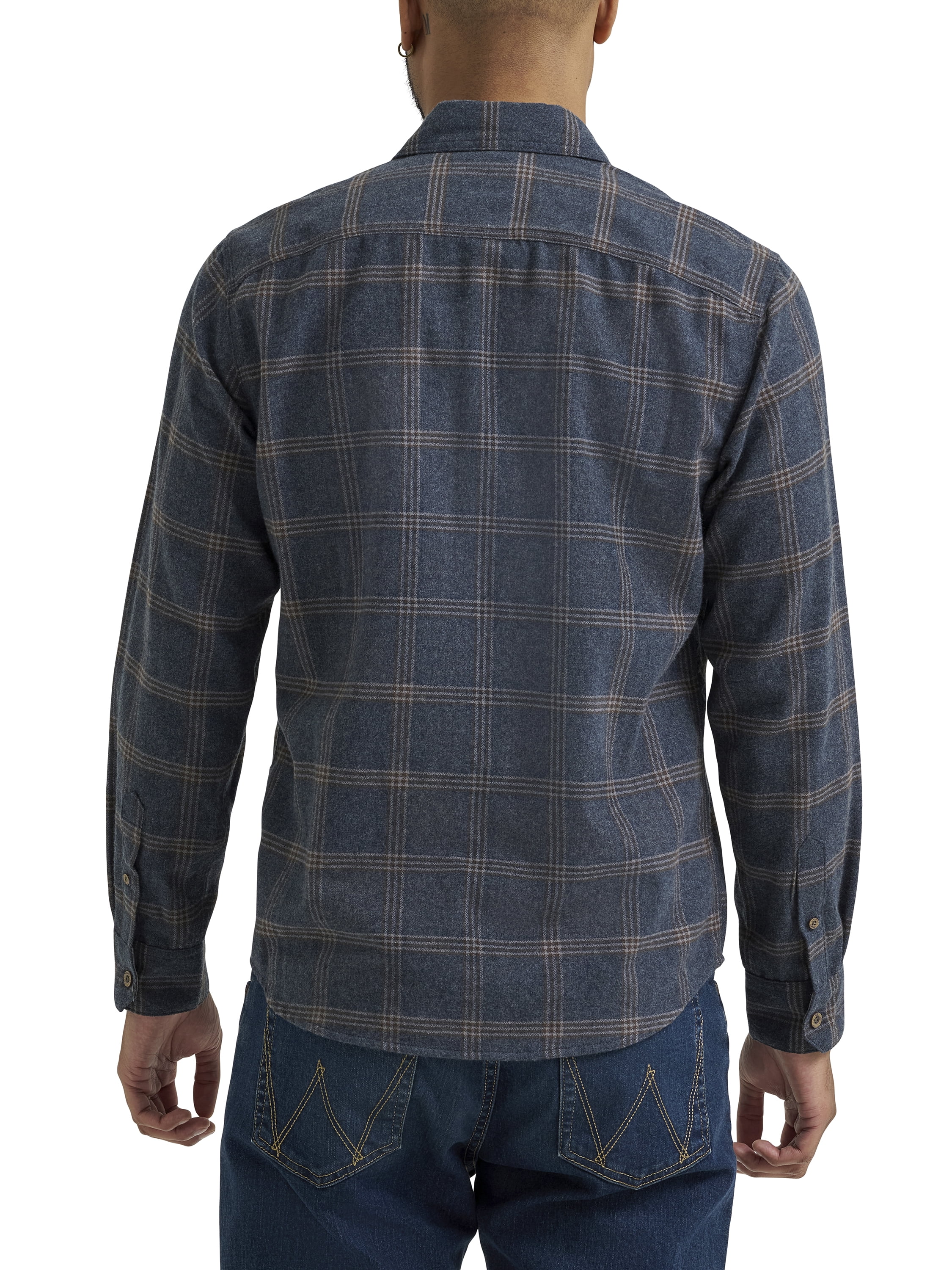 Wrangler Men's Long Sleeve Regular Fit Flannel Plaid Shirt, S-2XL