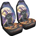 thumbnail image 3 of FUIALDOLG Halloween Cat Pattern Vehicle Seat Covers for Women, Set of 2 Front Seat Cover Non-Slip Breathable Washable Seat Protector, 3 of 12
