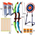 thumbnail image 4 of Juiluna Kids Bow and Arrow, Kids Archery Set, 2 LED Light Up Bows, 12 Suction Cup Arrows, 2 Quivers, 7 Targets, Kids Outdoor Toys Garden Games Gifts, 4 of 9