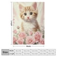 thumbnail image 4 of SHERONV Cute Cat Blanket Pink Rose Flowers Kitty Blankets for Mom Girls Women Cat Gifts Flannel Soft Warm Cozy Fuzzy Throw Blankets for Bed Sofa Decor Valentine Day Gifts  50x60in, 4 of 6