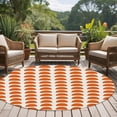 thumbnail image 3 of Orange Boho Round Area Rug 6 FT, Non Slip Bedroom Area Rug, Middle Century Geometric Abstract Art Washable Soft Circular Carpet Non-Shedding Floor Mat for Kitchen Dining Room Home Office Kids Room, 3 of 6
