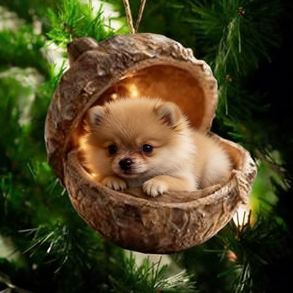 Cute Woodland Forest Animal Pendant, 3.15 Inch Mini Christmas Tree Hanging Ornaments, Holiday Decor for Home Party Kids Gift Winter Xmas Indoor Decor