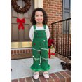 thumbnail image 4 of Cjfdfy Toddler Baby Girls Christmas Overalls Outfit Merry Christmas Embroidery Sleeveless Bell Bottom Romper Kids Cute My First Christmas Fall Winter Outfit  6M-4Y, 4 of 9