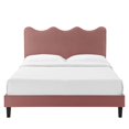 thumbnail image 6 of Platform Bed Frame, Queen Size, Pink, Velvet, Bedroom, Modern Contemporary Boutique HB35300, 6 of 12