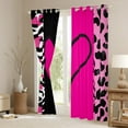 thumbnail image 3 of Love Heart Window Curtain,Fashion Valentine's Day Romantic Lovers Curtain for Adults Teens ,Rose Pink Zebra Leopard Stripes Patchwork Window Drapes of 2 Panels,38Wx54L Inches, 3 of 6