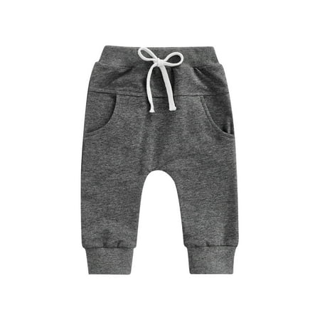 

Toddler Baby Boys Cotton Hiphop Harem Pants Infant Sport Jogger with Drawstring 0-3T