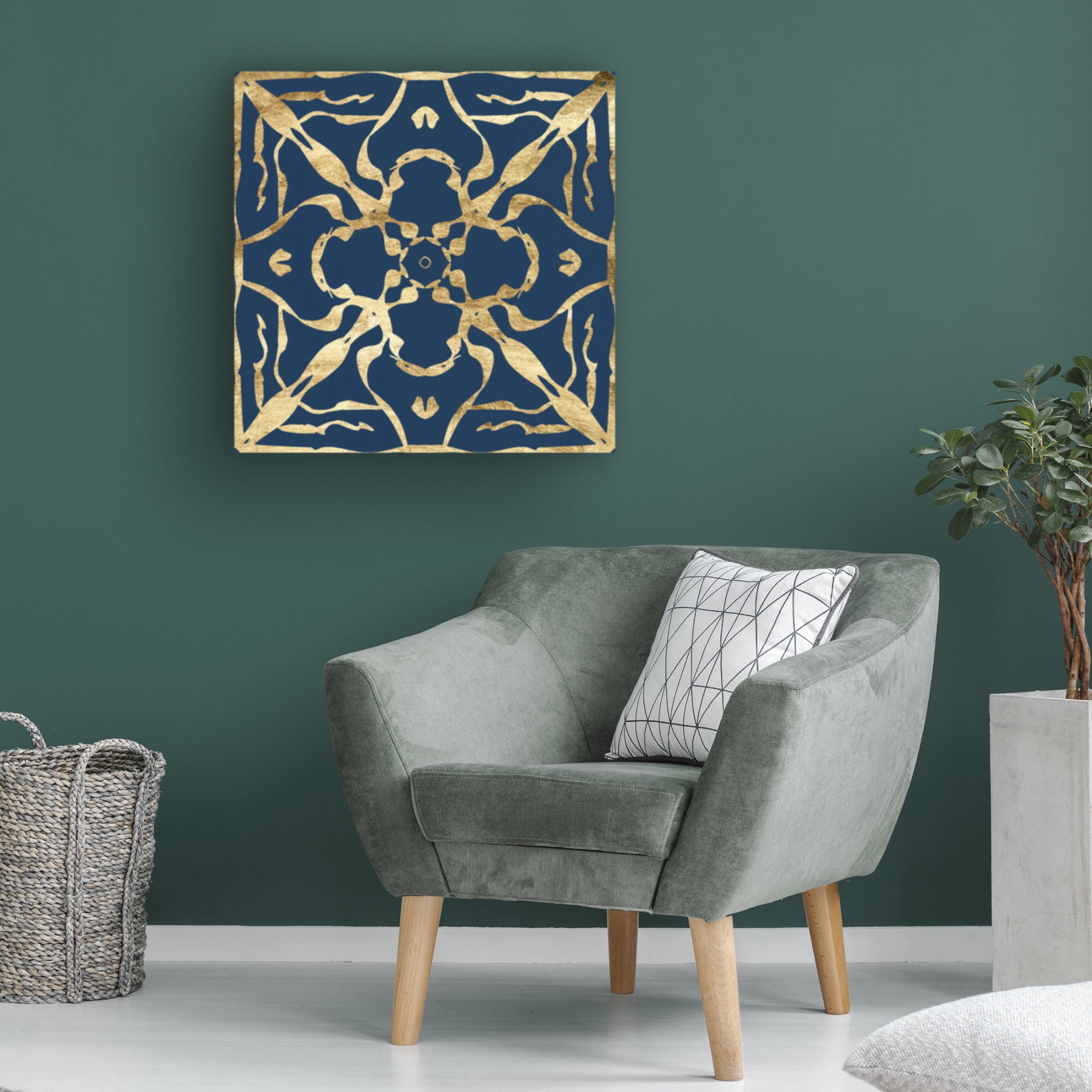 Trademark Fine Art Alonzo Saunders Motif on Blue I Canvas Wall Art