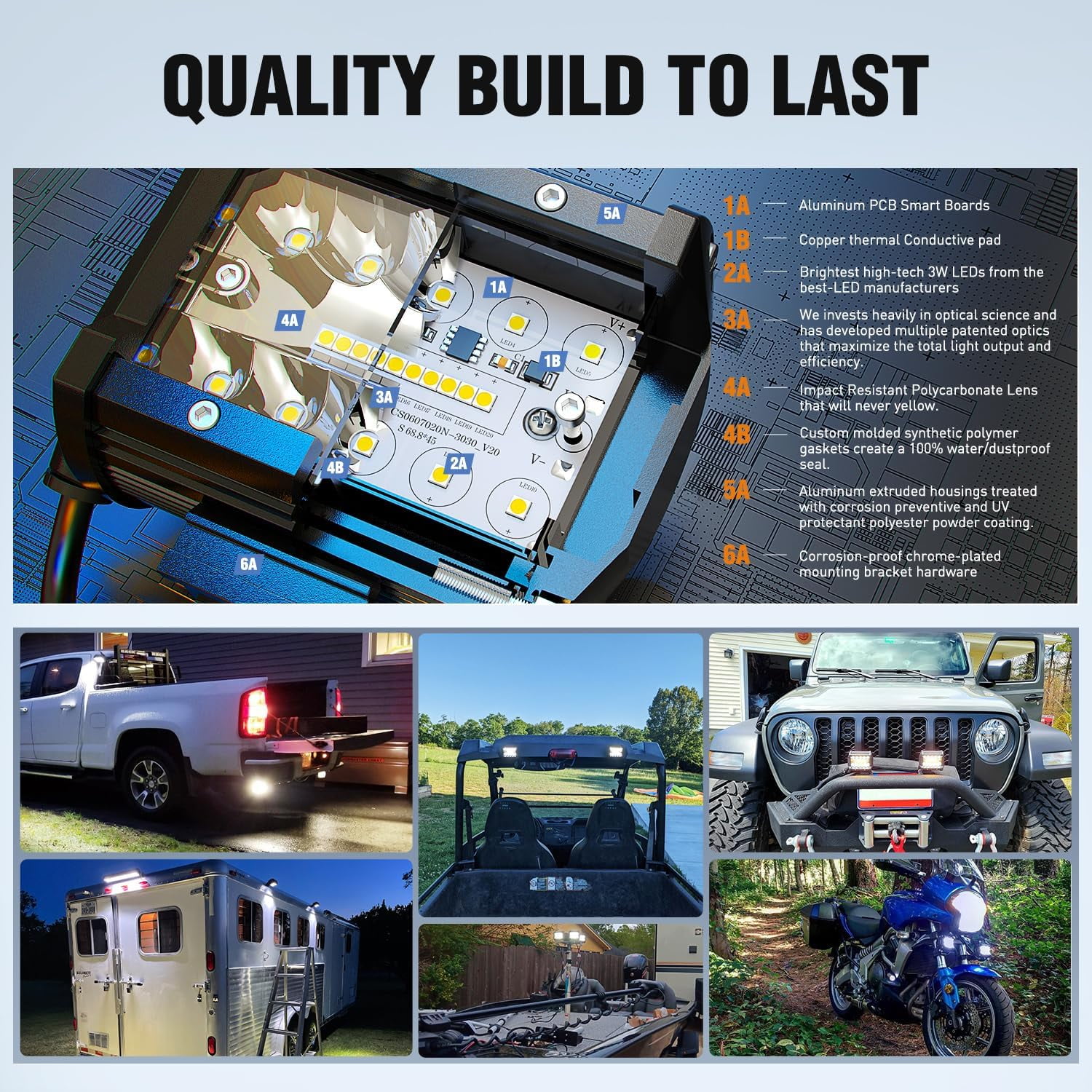 Nilight 33Inch LED Light Bar 2Pcs 4Inch 60W Spot Flood Lights Pods Off Road DrivingWork Lighting with 14AWG Wiring Harness Kit-3 Leads for Truck Tractor Pickup Boat SUV ATV UTV Car Van Camper