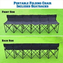 Sunrise Portable Outdoor 6 Person Sideline Bench Folding Team Sport Bench, Waterproof, Black