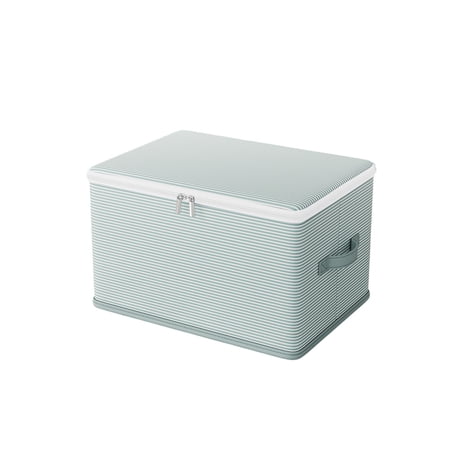 SouMaox Striped Clothing Organizer Folding Non Woven Storage Box Double Zip Closet Bin Tidy Home Wardrobe Arrangement for Dormitory Room