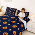 thumbnail image 3 of Manfei Thanksgiving Print Queen Sheets,Funny Halloween Pumpkin Lantern Queen Sheet Sets,4 Pieces,1 Flat Sheet,1 Fitted Sheet and 2 Pillowcases, 3 of 6