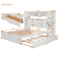 thumbnail image 7 of MODERNLUXE Queen Size Bed Frame with Trundle,Solid Wood Platform Bed with 10 Shelves,2 Storage Drawers,4 Cabinets,Charging Station and Bookcase Headboard,No Box Spring Needed/Noise Free,White, 7 of 7