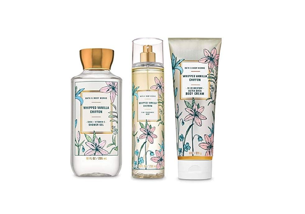 Bath and Body Works WHIPPED VANILLA CHIFFON Trio Gift Set Body Cream