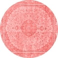 thumbnail image 1 of Ahgly Company Machine Washable Indoor Round Abstract Red Modern Area Rugs, 8' Round, 1 of 4