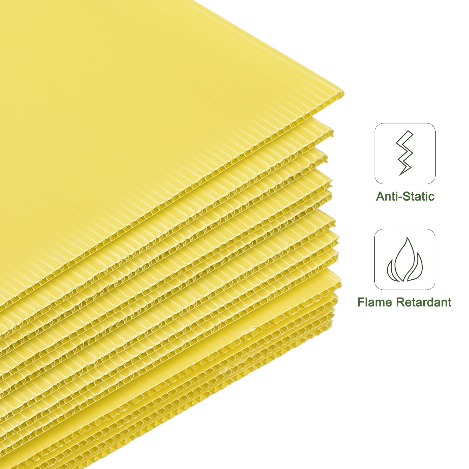 Uxcell Blank Yard Signs, 16"x12" Corrugated Plastic Sheet, Yellow Lawn Sign, Garage Sale Sign, Open House Sign, 12 Pack