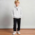 thumbnail image 5 of Boys Waffle Quarter Zip Hoodies Long Sleeve Loose Sweatshirts Fall Winter Tops&nbsp;, 5 of 5