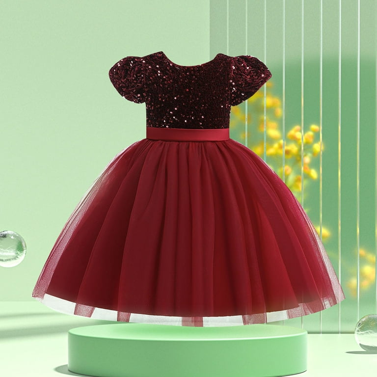 Cute Round Neckline Short Princess Dress for Girls