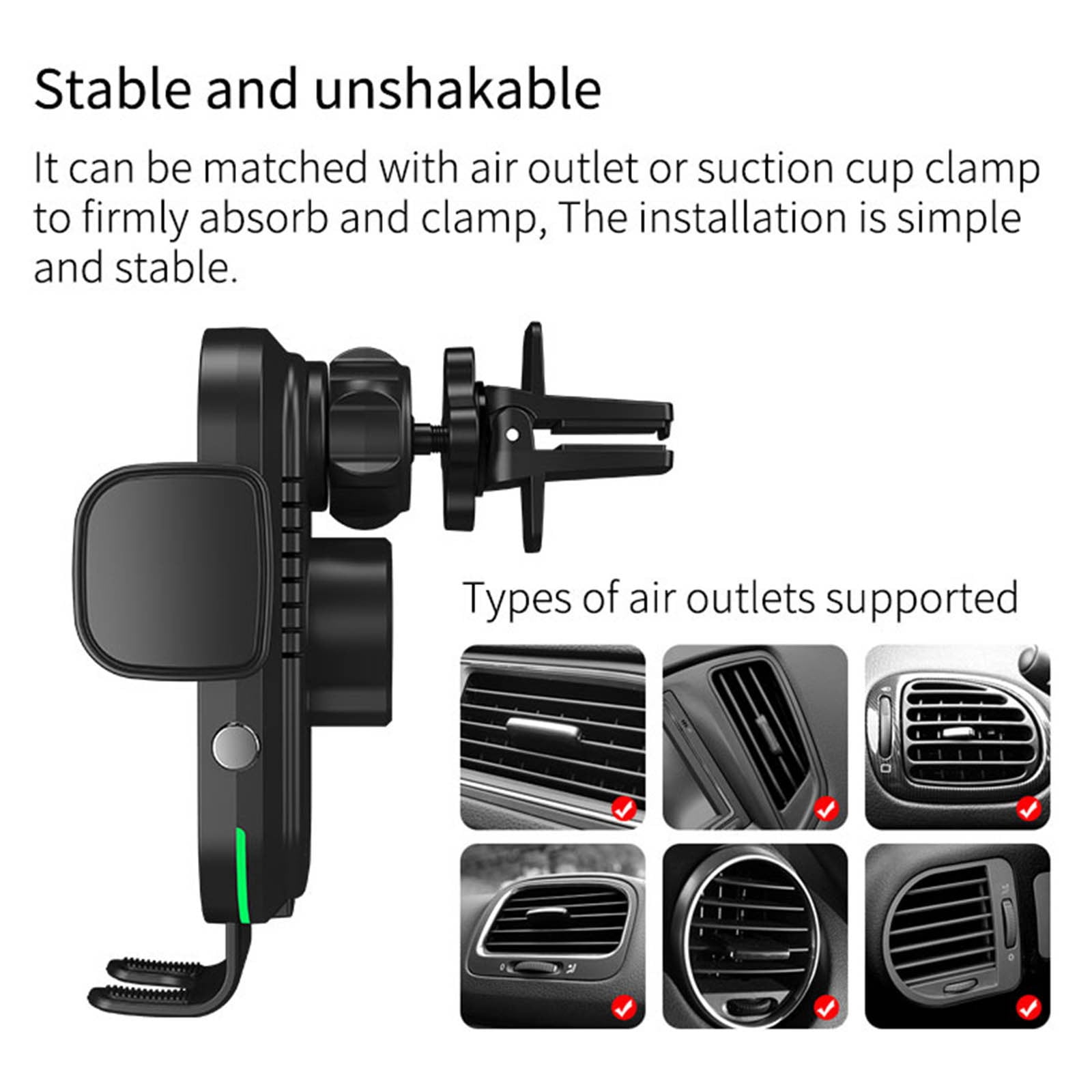 Wireless Phone Charger for Car, 15w Car Mount Wireless Charger-vent Phone Fast Charging for Mobile Phone