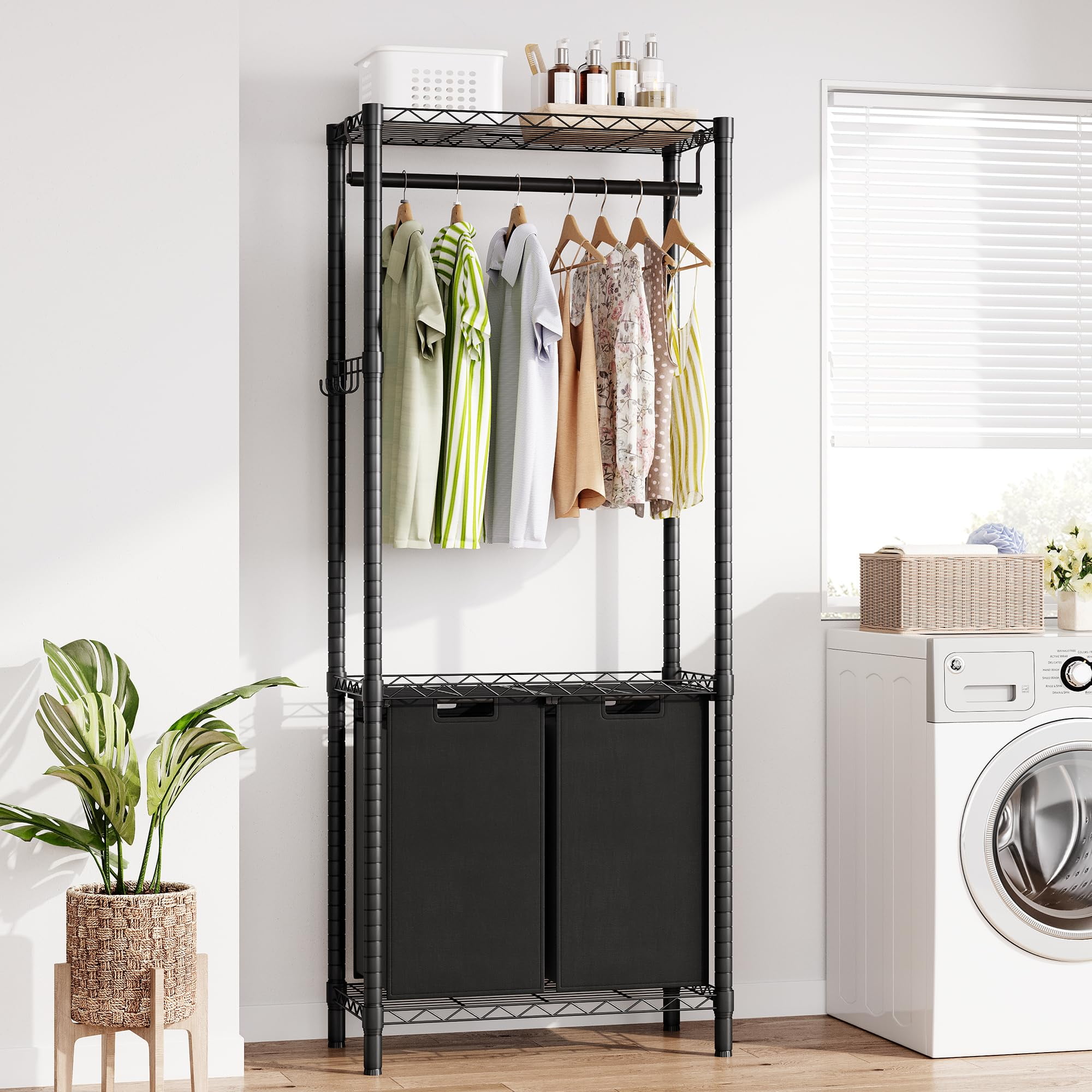 Litake Laundry Sorter 2 Section Laundry Hamper Sorter with Garment